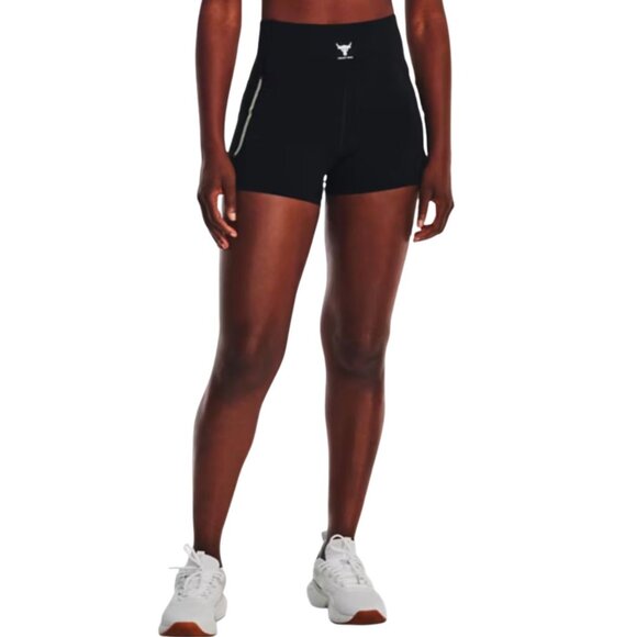 Under Armour Women's Project Rock Meridian Training Shorts, Black - Size Large - Picture 1 of 9